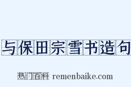 与保田宗雪书造句是什么意思的图片